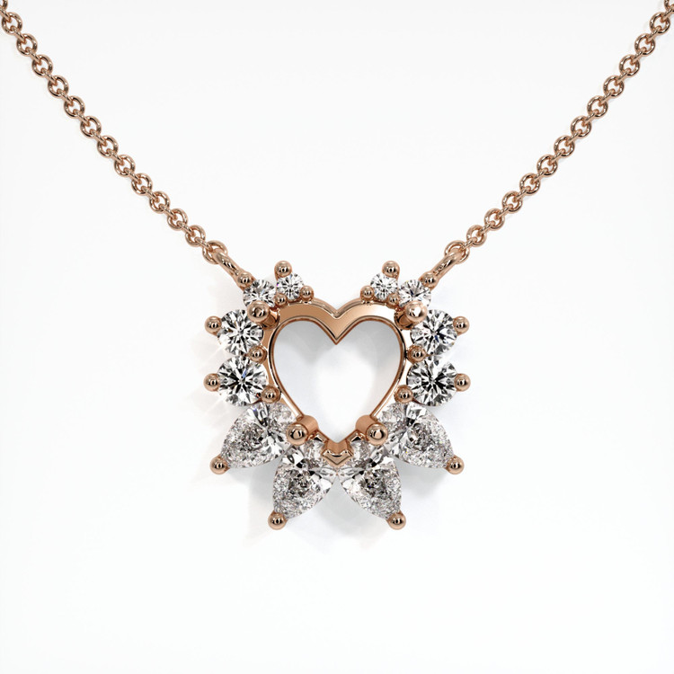 14K Rose Gold Halo Pendant Setting