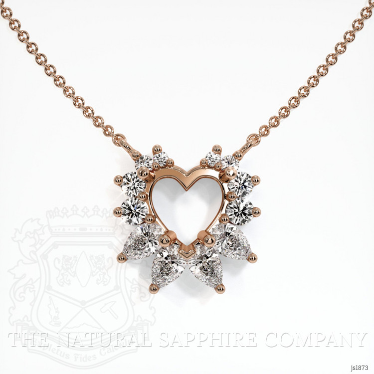 14K Rose Gold Halo Pendant Setting