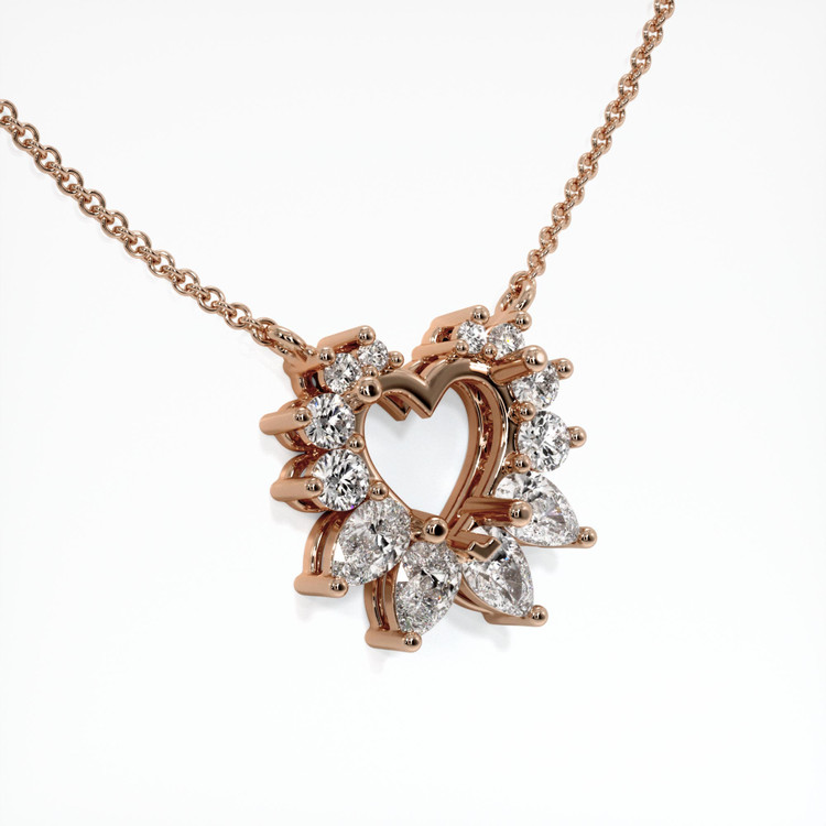 14K Rose Gold Halo Pendant Setting