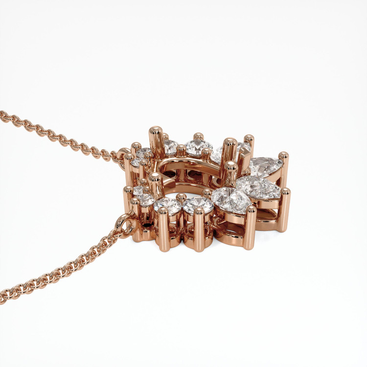 14K Rose Gold Halo Pendant Setting