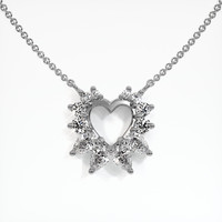 14K White Gold Halo Pendant Setting Image