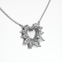 14K White Gold Halo Pendant Setting Image