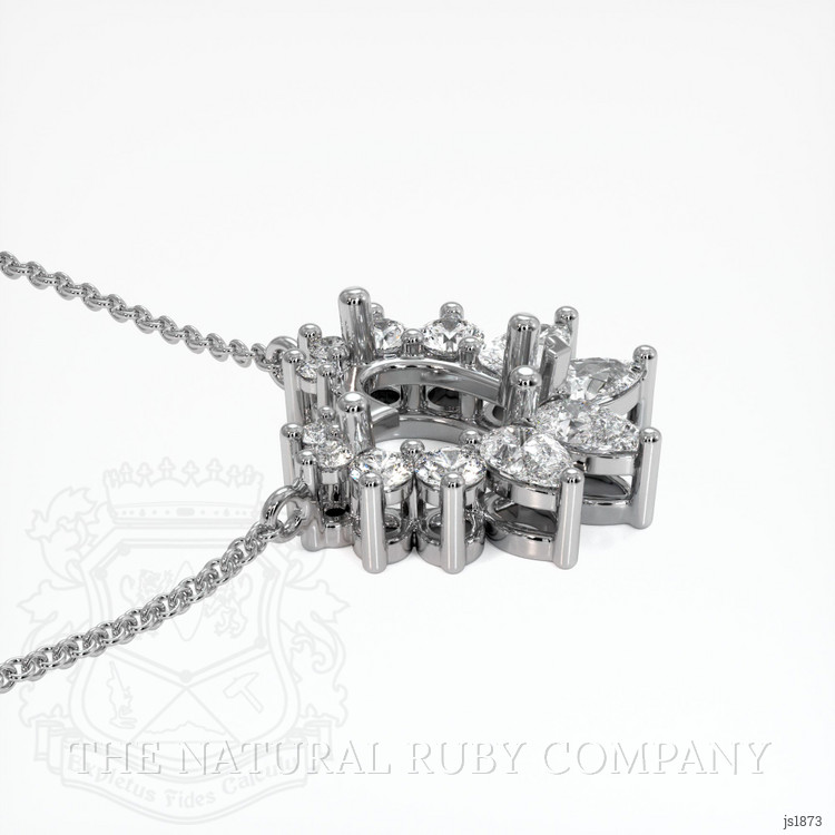 14K White Gold Halo Pendant Setting