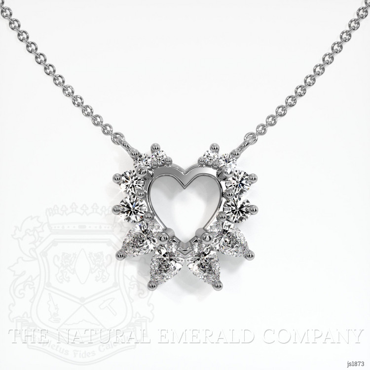 18K White Gold Halo Pendant Setting