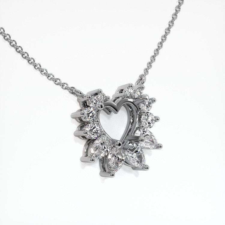 18K White Gold Halo Pendant Setting