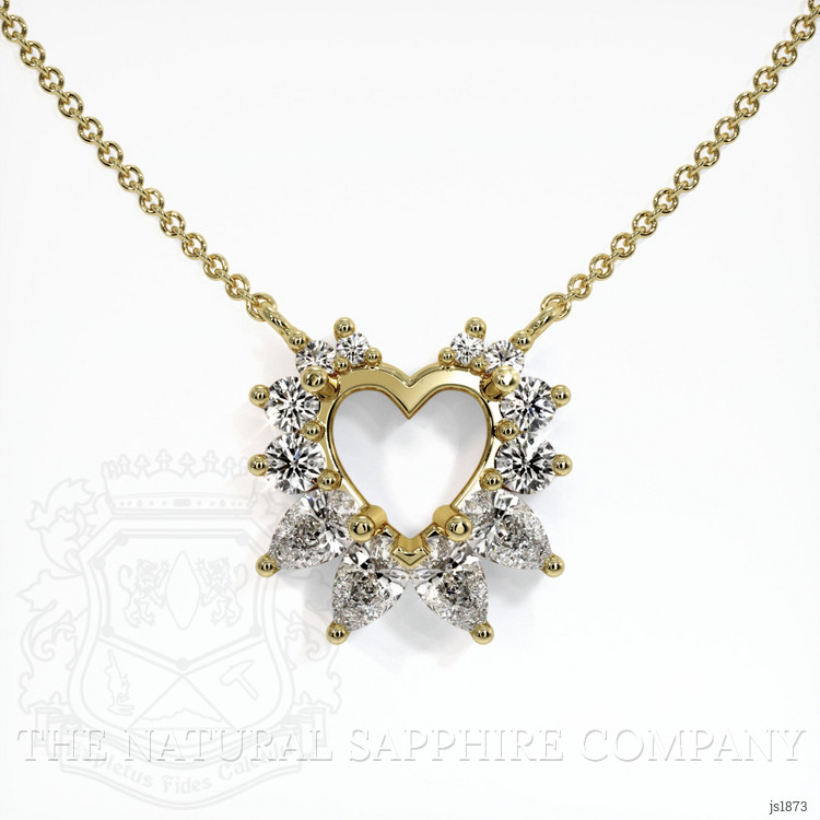 14K Yellow Gold Halo Pendant Setting