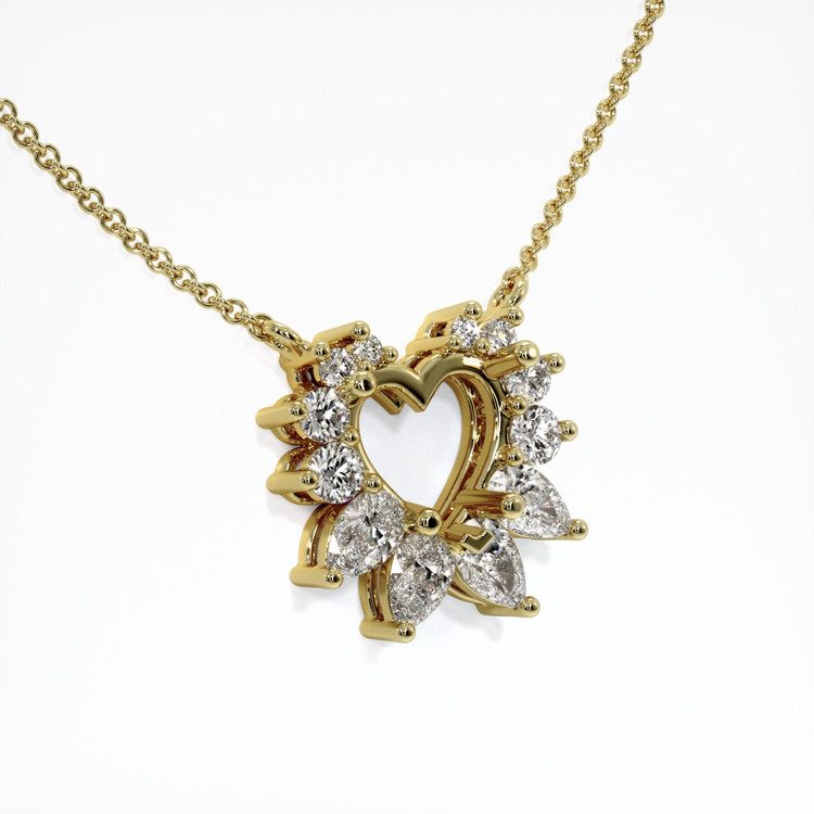 14K Yellow Gold Halo Pendant Setting