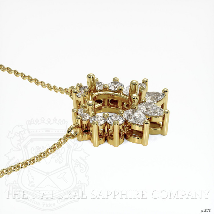 14K Yellow Gold Halo Pendant Setting