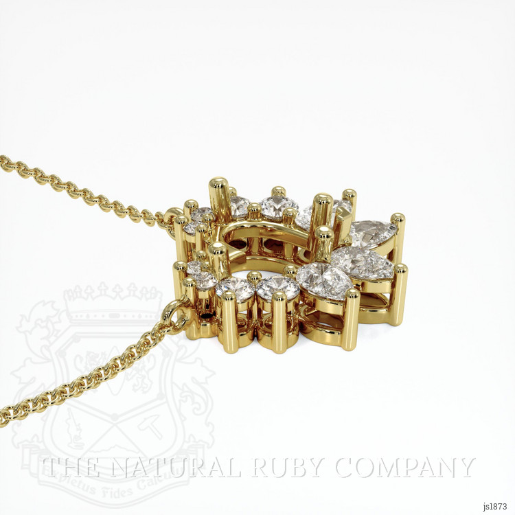 14K Yellow Gold Halo Pendant Setting