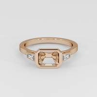 14K Rose Gold Three Stone Ring Setting Image