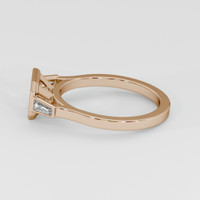 14K Rose Gold Three Stone Ring Setting Image
