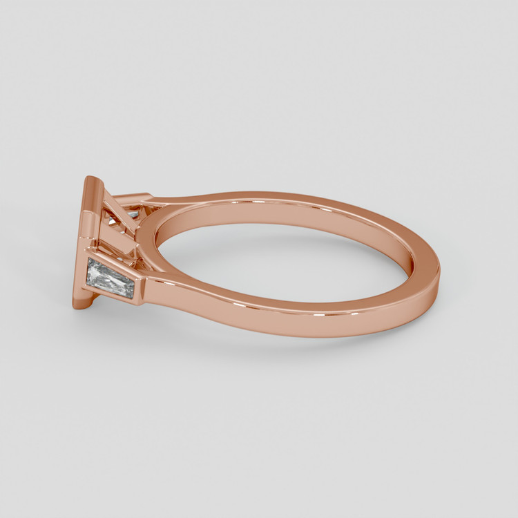 14K Rose Gold Three Stone Ring Setting