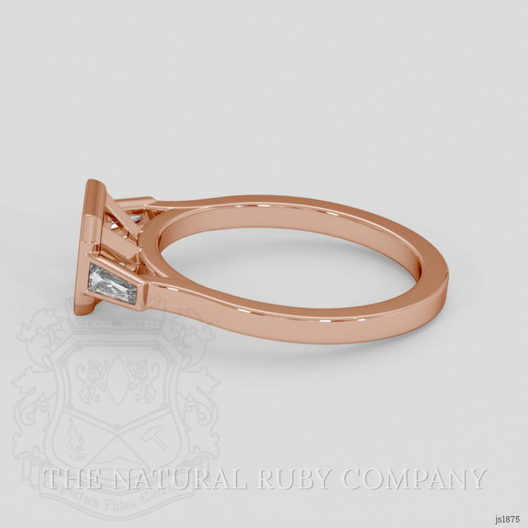 14K Rose Gold Three Stone Ring Setting