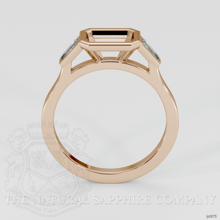 14K Rose Gold Three Stone Ring Setting