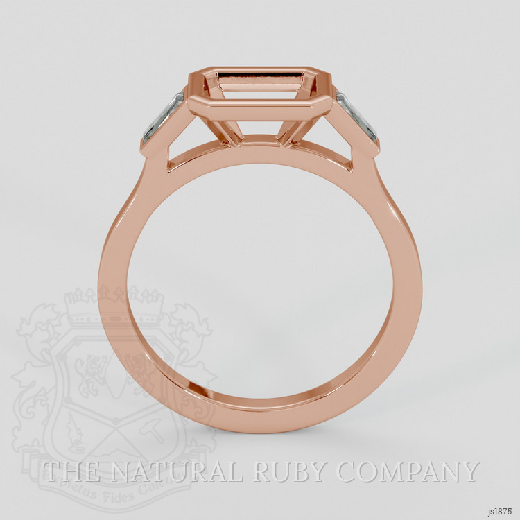14K Rose Gold Three Stone Ring Setting