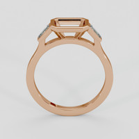 18K Rose Gold Three Stone Ring Setting Image