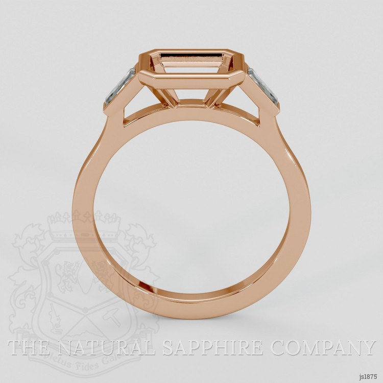 18K Rose Gold Three Stone Ring Setting