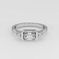 14K White Gold Three Stone Ring Setting Image