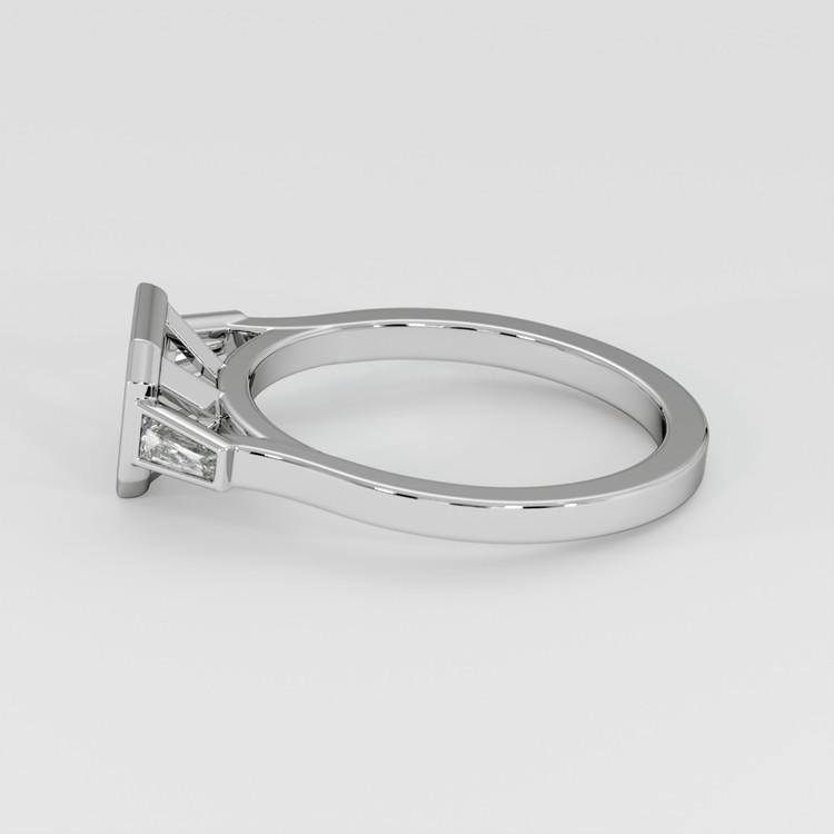 14K White Gold Three Stone Ring Setting