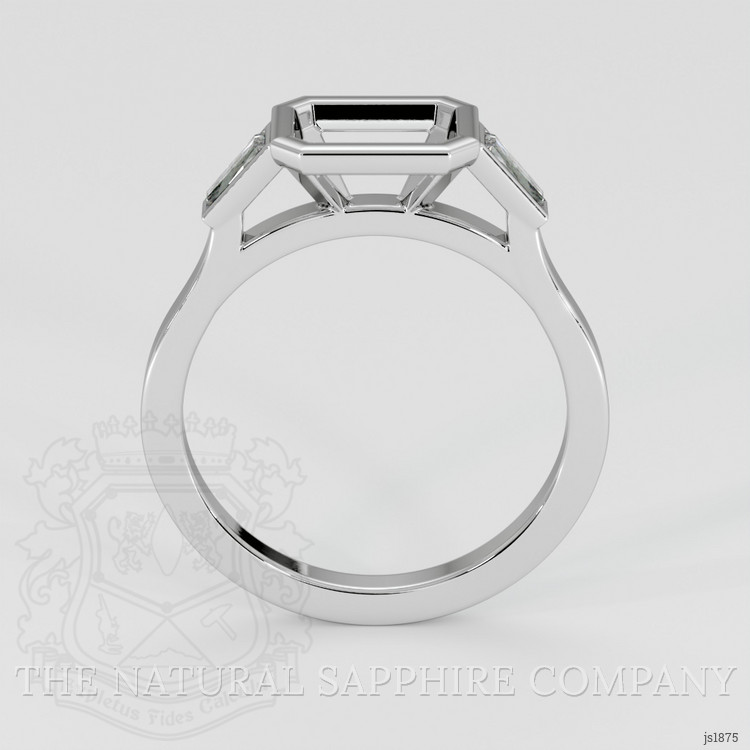 14K White Gold Three Stone Ring Setting