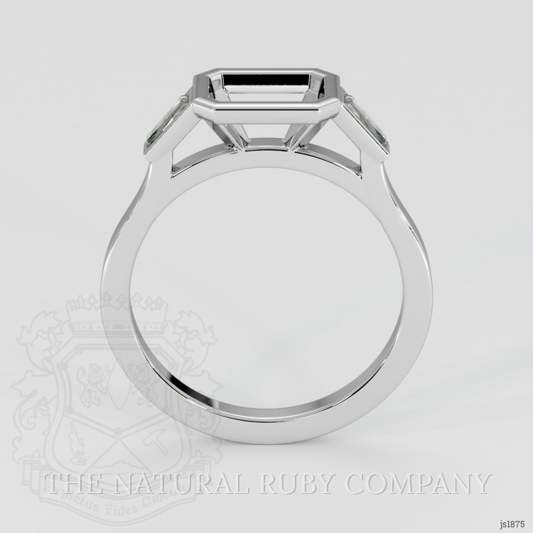18K White Gold Three Stone Ring Setting