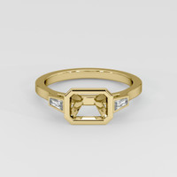 10K Yellow Gold Three Stone Ring Setting Image