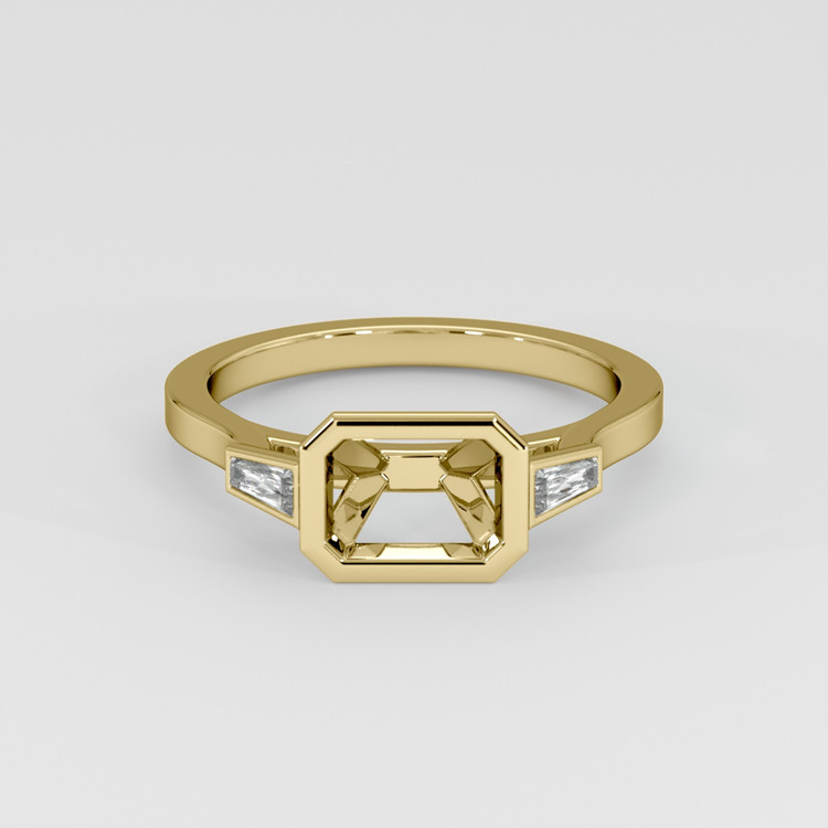 10K Yellow Gold Three Stone Ring Setting