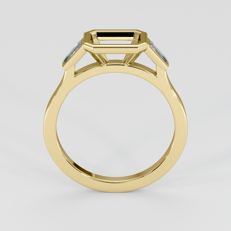 10K Yellow Gold Three Stone Ring Setting