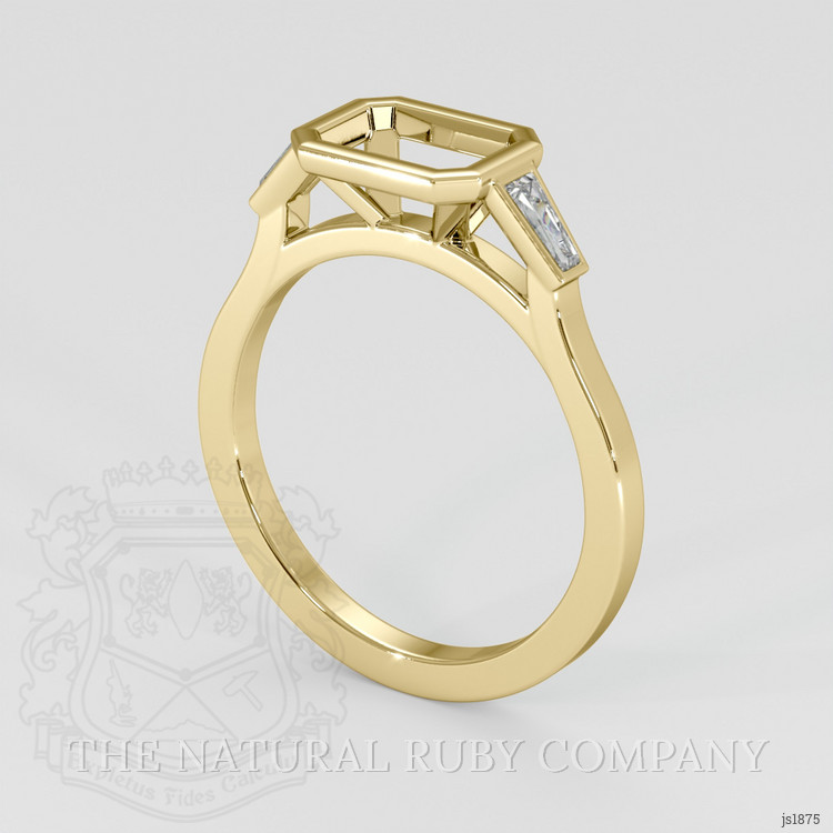 14K Yellow Gold Three Stone Ring Setting
