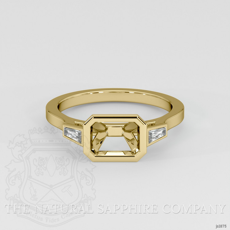 14K Yellow Gold Three Stone Ring Setting