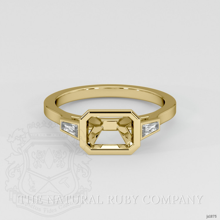 14K Yellow Gold Three Stone Ring Setting