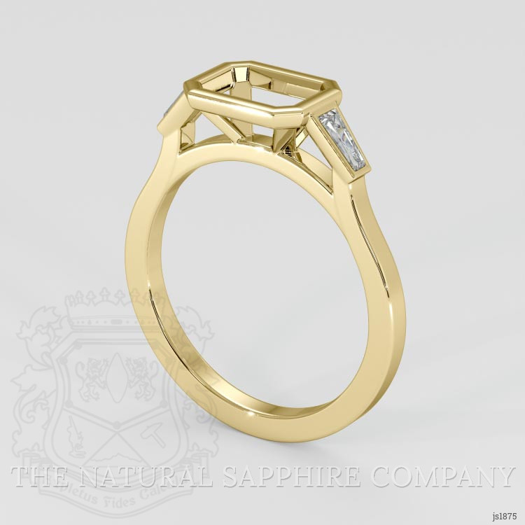 18K Yellow Gold Three Stone Ring Setting