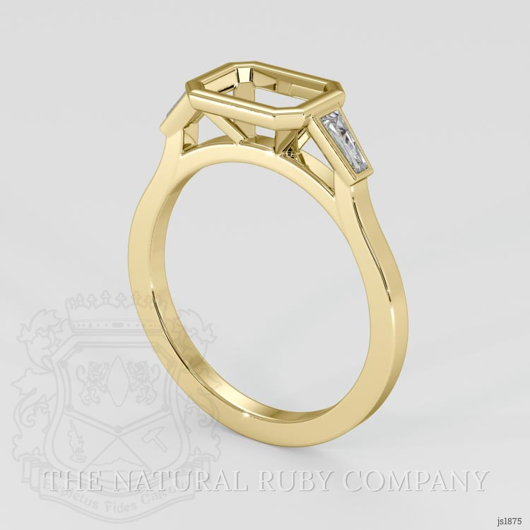 18K Yellow Gold Three Stone Ring Setting