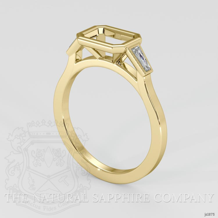 18K Yellow Gold Three Stone Ring Setting