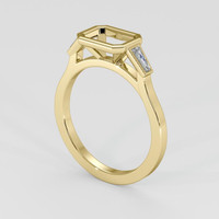18K Yellow Gold Three Stone Ring Setting Image