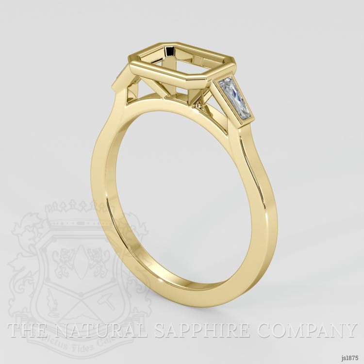 18K Yellow Gold Three Stone Ring Setting
