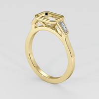18K Yellow Gold Three Stone Ring Setting Image