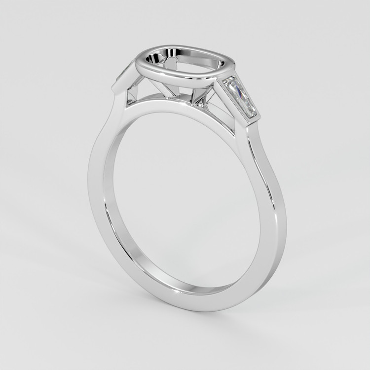 Platinum 950 Three Stone Ring Setting