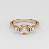 14K Rose Gold Three Stone Ring Setting Image