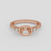 14K Rose Gold Three Stone Ring Setting Image
