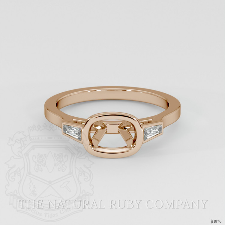 14K Rose Gold Three Stone Ring Setting