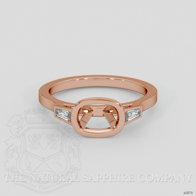 14K Rose Gold Three Stone Ring Setting