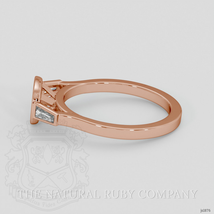 14K Rose Gold Three Stone Ring Setting
