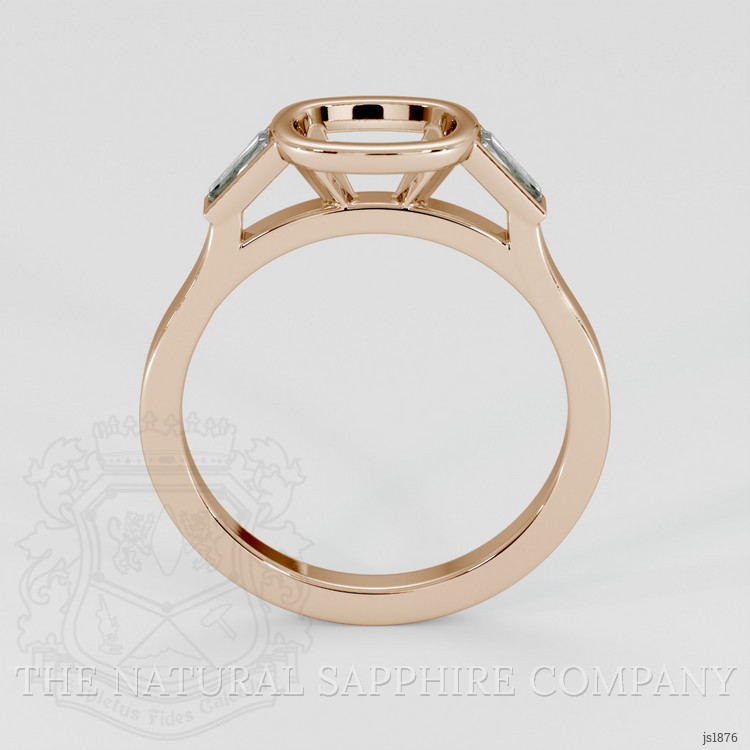 14K Rose Gold Three Stone Ring Setting