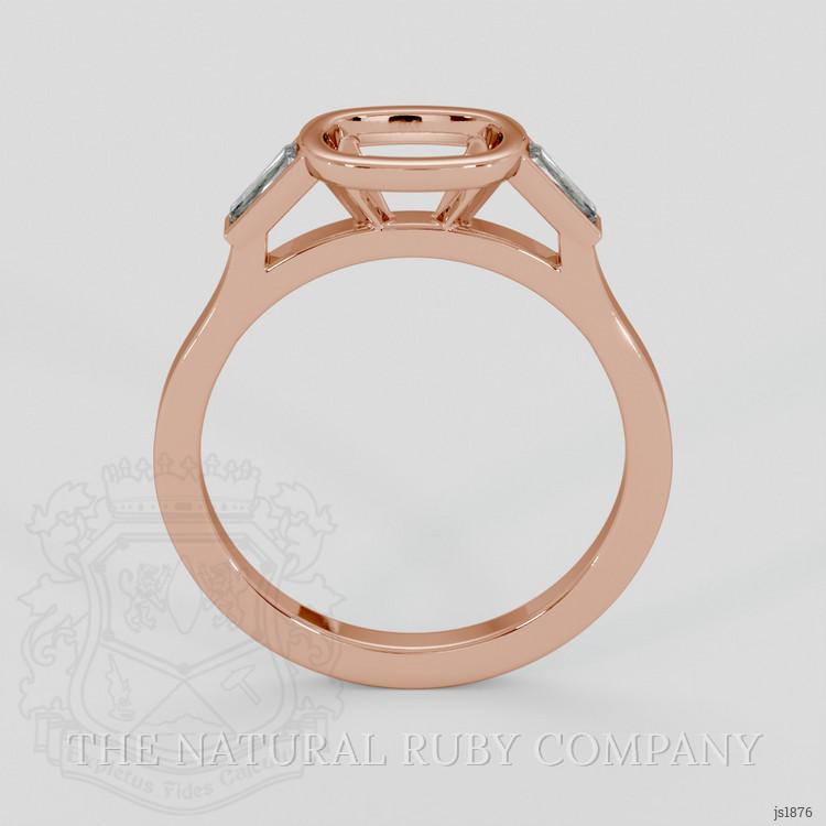 14K Rose Gold Three Stone Ring Setting