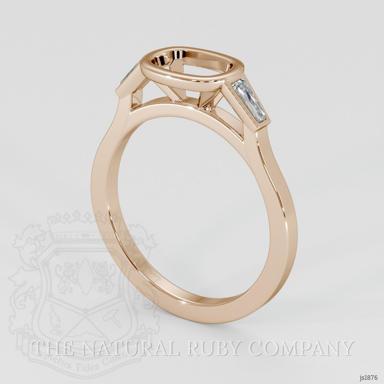 18K Rose Gold Three Stone Ring Setting