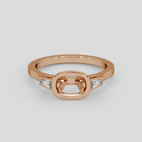 18K Rose Gold Three Stone Ring Setting Image