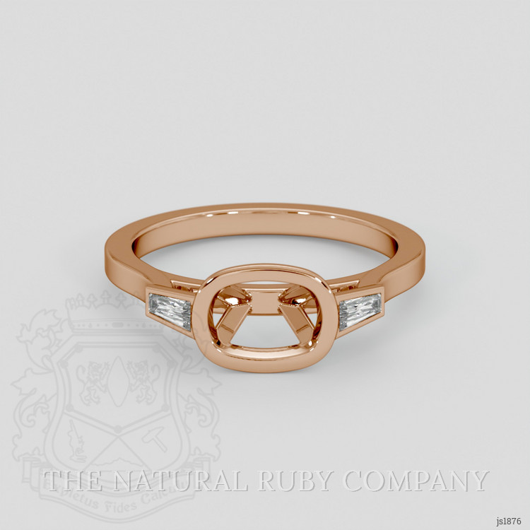 18K Rose Gold Three Stone Ring Setting