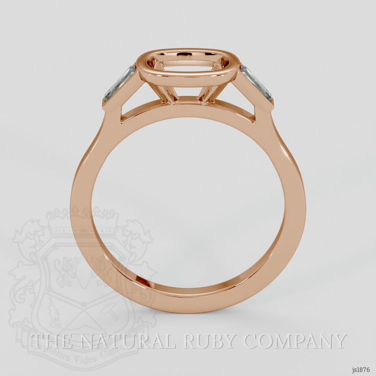 18K Rose Gold Three Stone Ring Setting