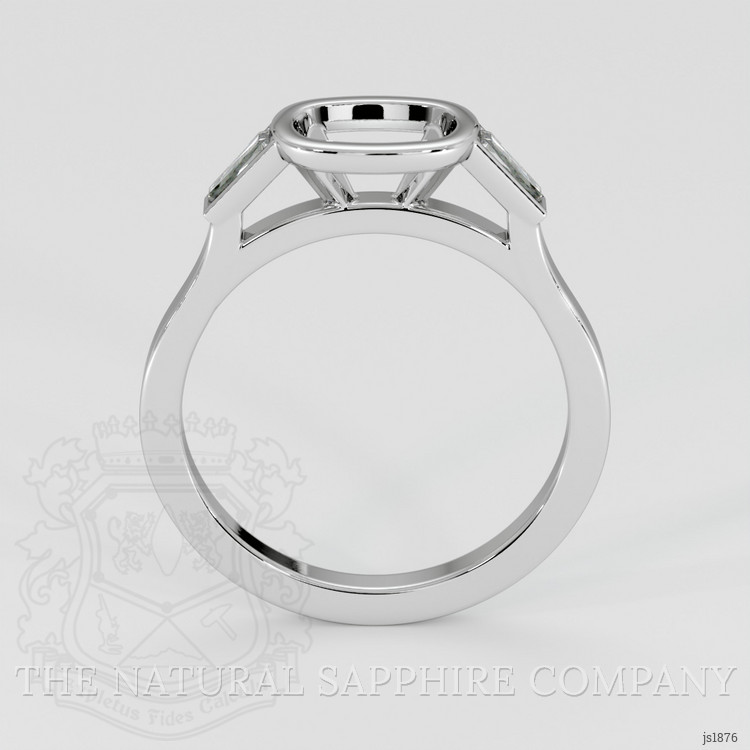 14K White Gold Three Stone Ring Setting